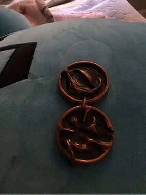 Men's Bronze-Tone Decorative Double Pendant - Unbranded